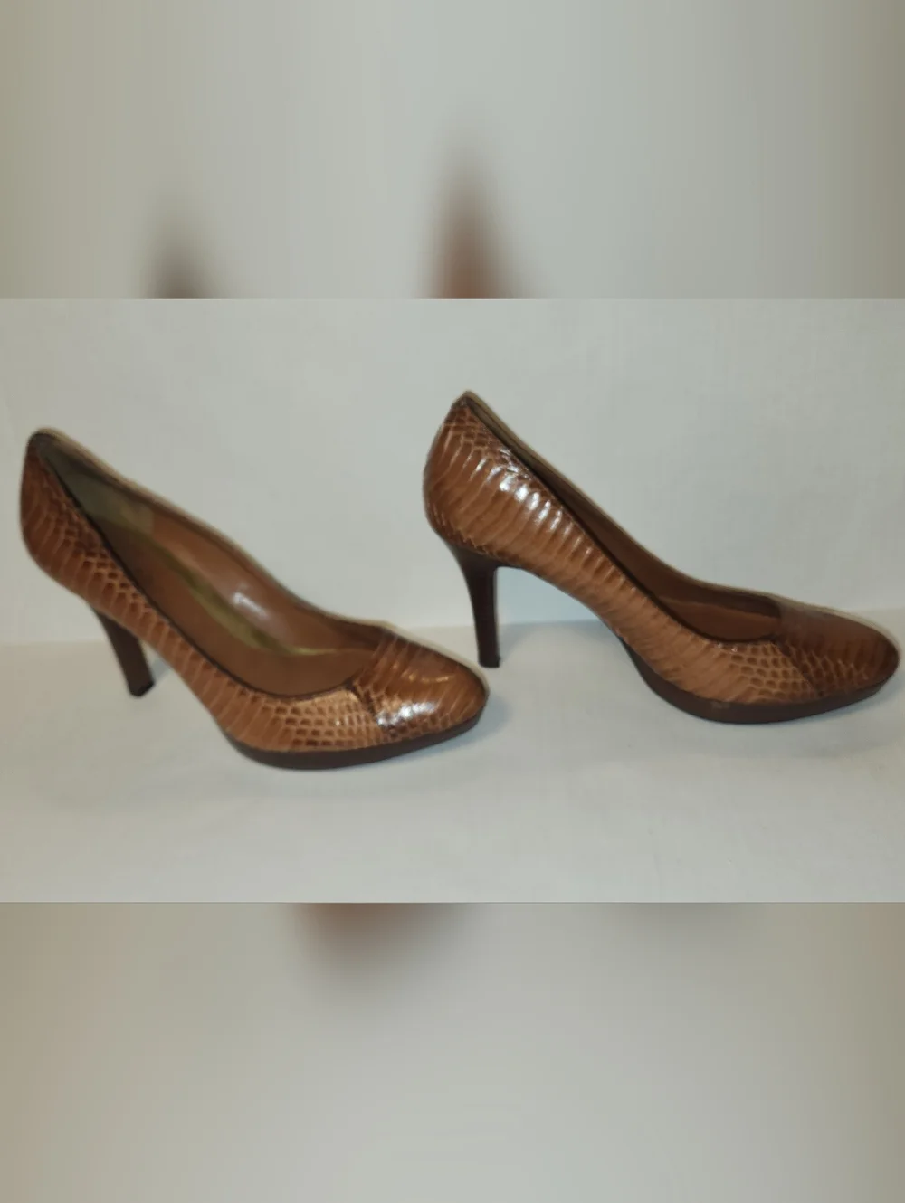 Ralph Lauren Kailee Snake Skin Snakeskin High Heels Pumps Stilletos Size 8 EUC